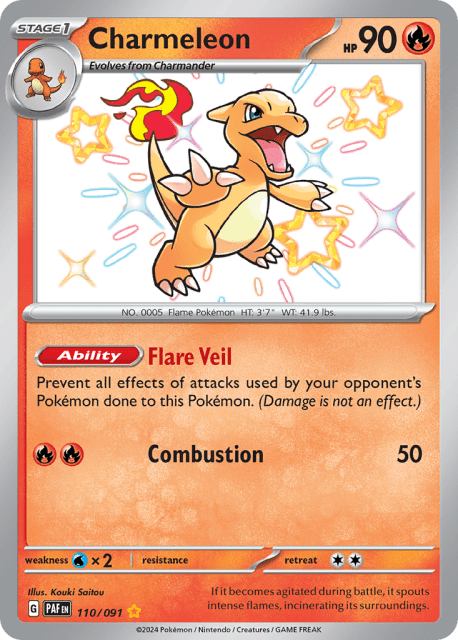 Charmeleon (Holofoil) (110) — Paldean Fates