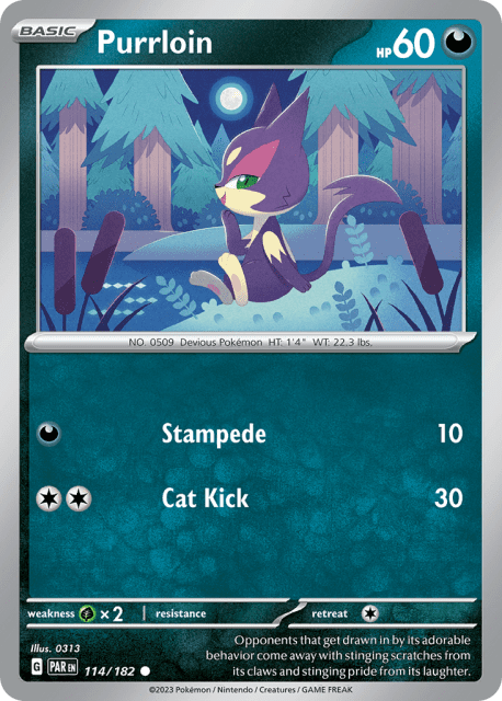 Purrloin (Reverse Holofoil) (114) — Paradox Rift