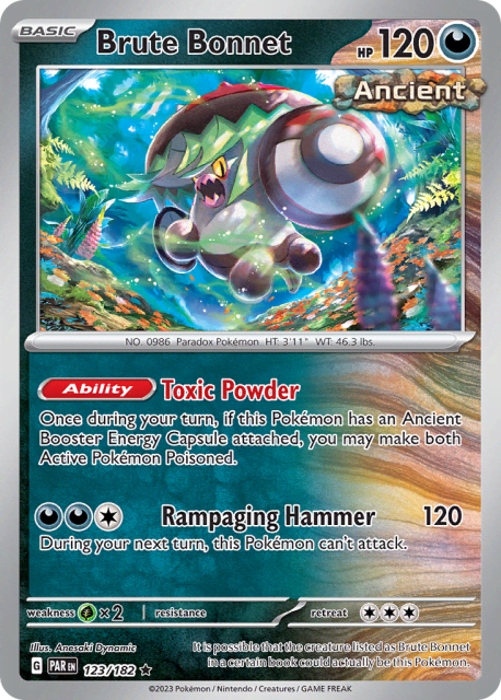 Brute Bonnet (Reverse Holofoil) (123) — Paradox Rift