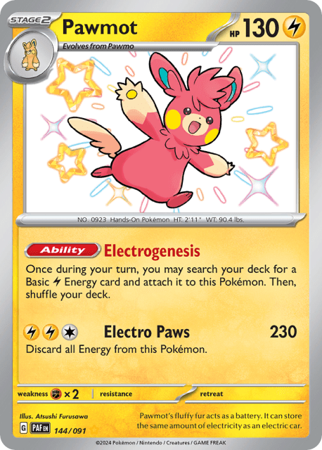 Pawmot (Holofoil) (144) — Paldean Fates