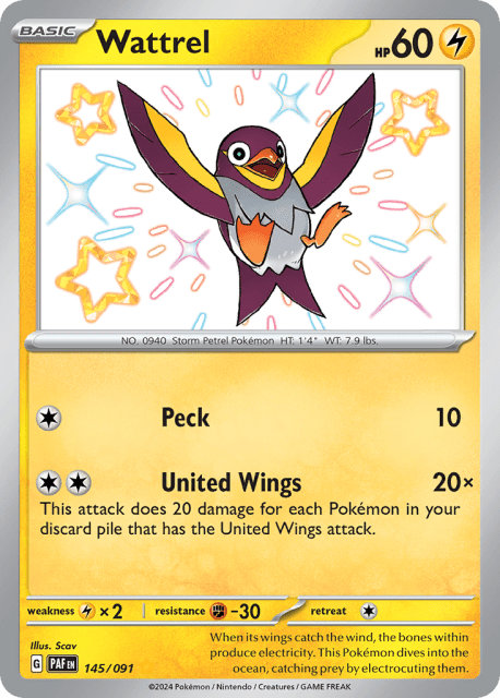Wattrel (Holofoil) (145) — Paldean Fates