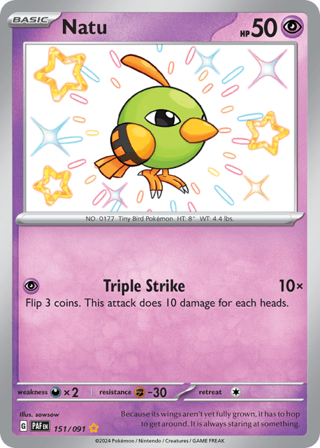 Natu (Holofoil) (151) — Paldean Fates