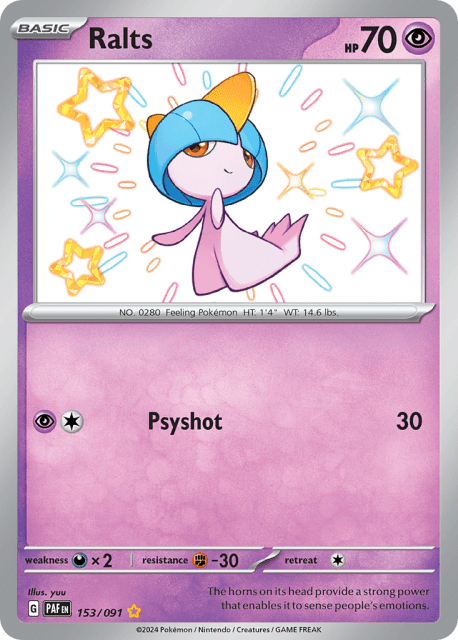 Ralts (Holofoil) (153) — Paldean Fates
