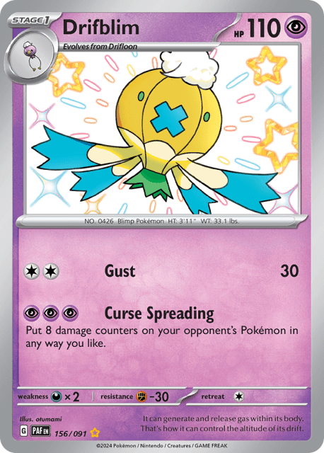 Drifblim (Holofoil) (156) — Paldean Fates