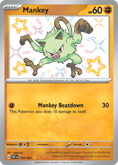 Mankey (Holofoil) (169) — Paldean Fates