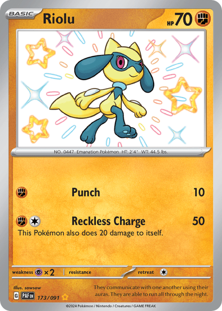 Riolu (Holofoil) (173) — Paldean Fates