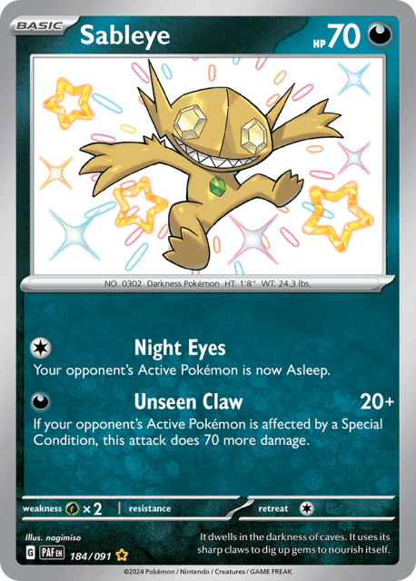 Sableye (Holofoil) (184) — Paldean Fates