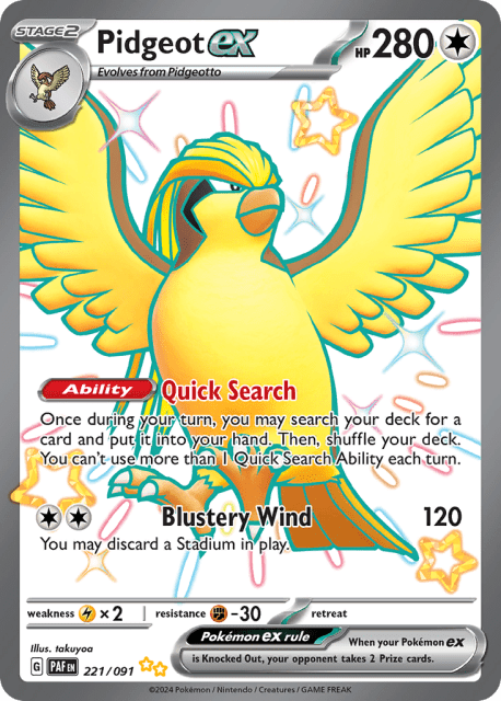 Pidgeot ex (Holofoil) (221) — Paldean Fates