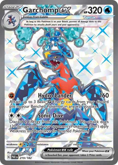 Garchomp ex (Holofoil) (219) — Paradox Rift