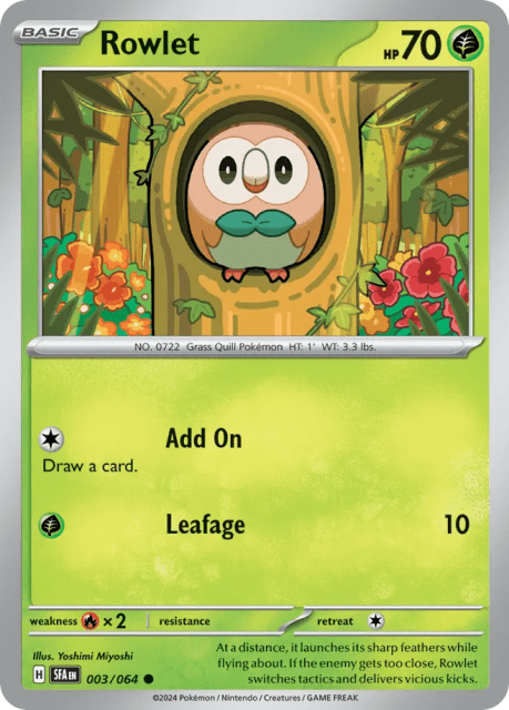 Rowlet (Reverse Holofoil) (3) — Shrouded Fable