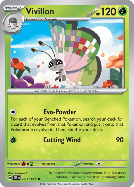 Vivillon (Reverse Holofoil) (7) — Surging Sparks