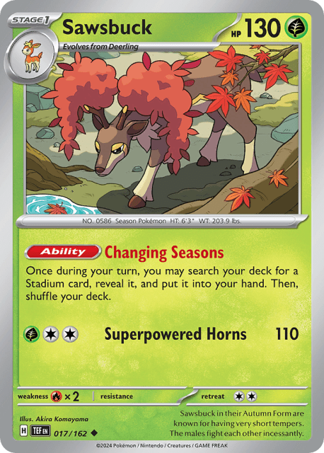 Sawsbuck (Reverse Holofoil) (17) — Temporal Forces