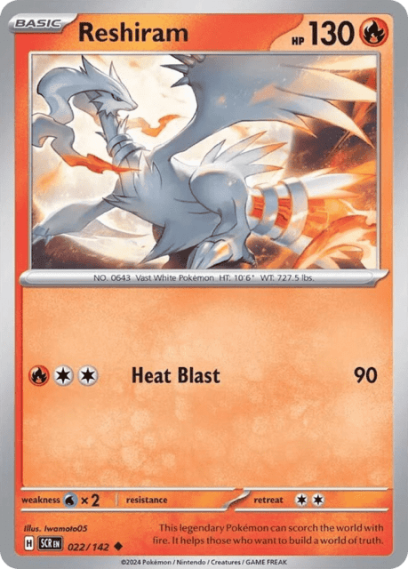 Reshiram (Reverse Holofoil) (22) — Stellar Crown