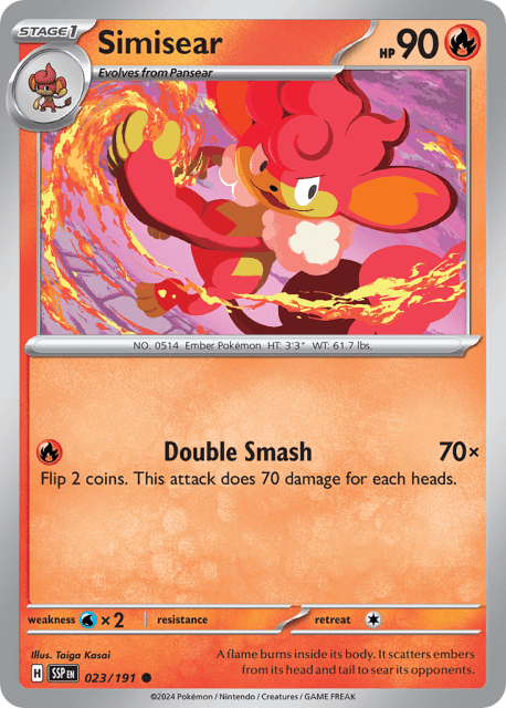 Simisear (Reverse Holofoil) (23) — Surging Sparks
