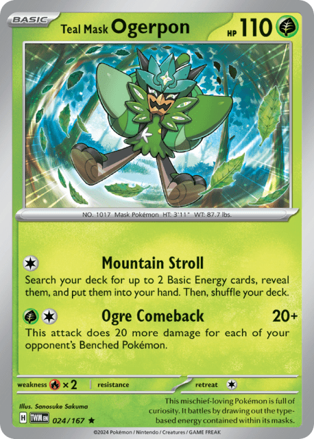 Teal Mask Ogerpon (Holofoil) (24) — Twilight Masquerade