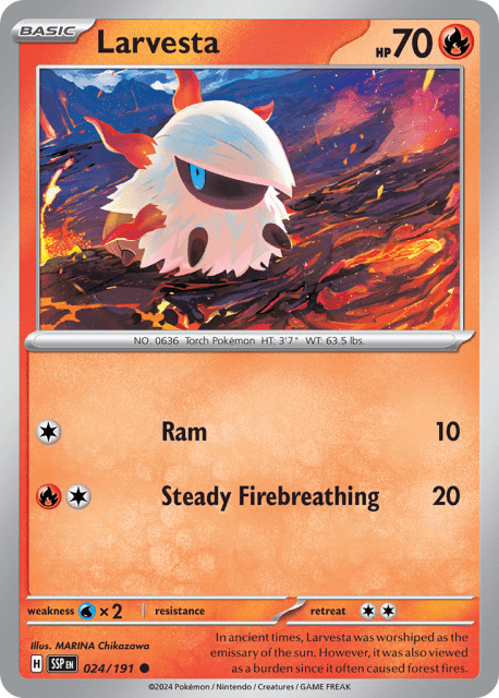 Larvesta (Reverse Holofoil) (24) — Surging Sparks