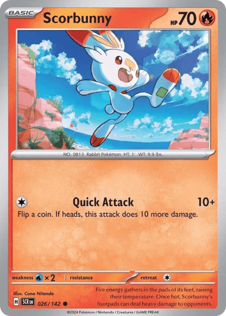 Scorbunny (Reverse Holofoil) (26) — Stellar Crown