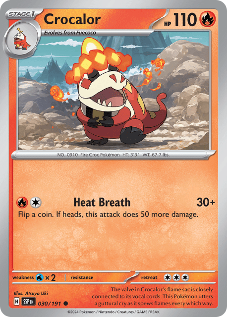 Crocalor (Reverse Holofoil) (30) — Surging Sparks