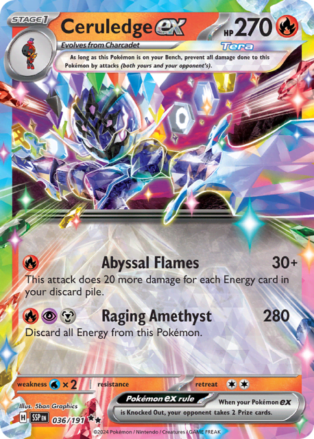 Ceruledge ex (Holofoil) (36) — Surging Sparks
