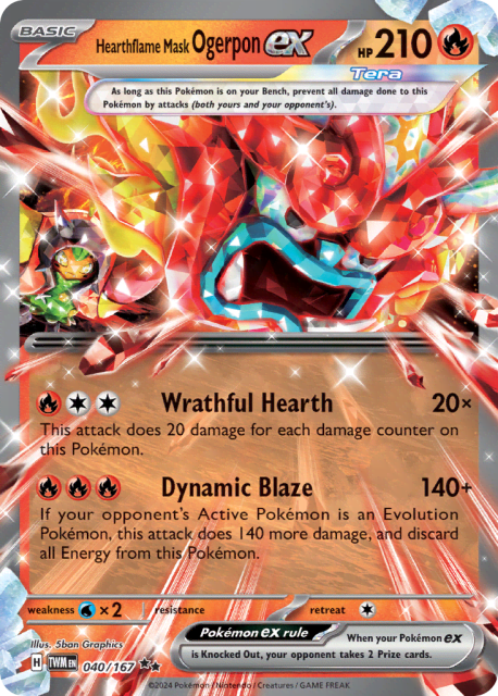 Hearthflame Mask Ogerpon ex (Holofoil) (40) — Twilight Masquerade
