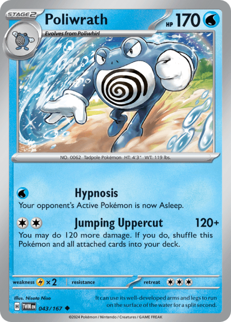 Poliwrath (Reverse Holofoil) (43) — Twilight Masquerade