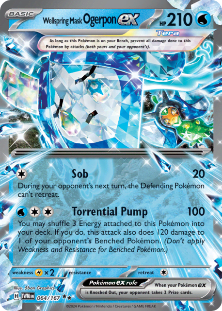 Wellspring Mask Ogerpon ex (Holofoil) (64) — Twilight Masquerade