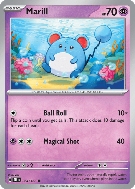 Marill (Reverse Holofoil) (64) — Temporal Forces