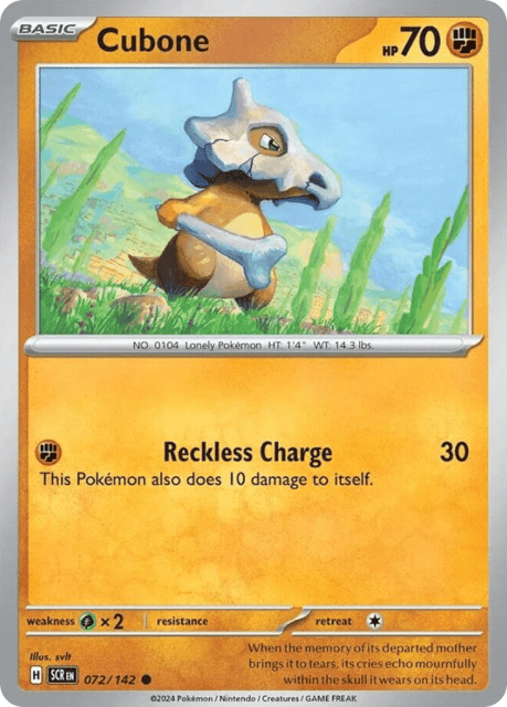 Cubone (Reverse Holofoil) (72) — Stellar Crown