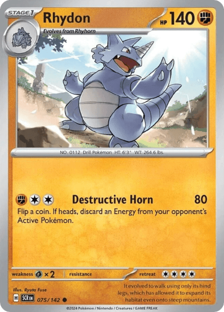 Rhydon (Reverse Holofoil) (75) — Stellar Crown