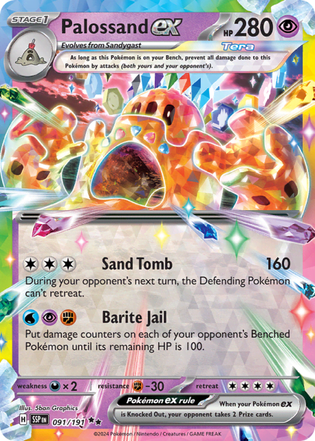 Palossand ex (Holofoil) (91) — Surging Sparks
