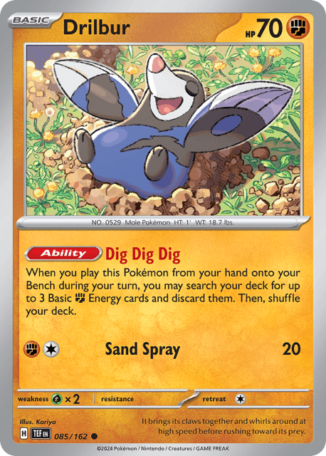 Drilbur (Reverse Holofoil) (85) — Temporal Forces