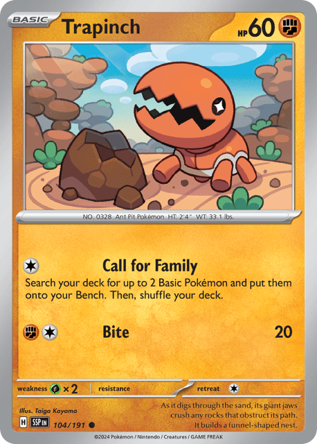 Trapinch (Reverse Holofoil) (104) — Surging Sparks