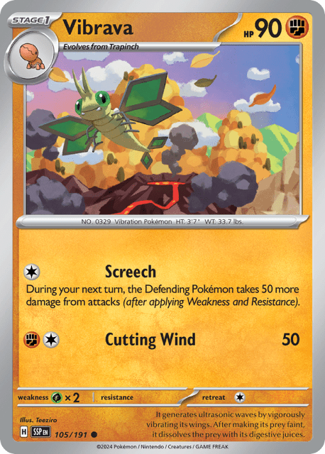 Vibrava (Reverse Holofoil) (105) — Surging Sparks