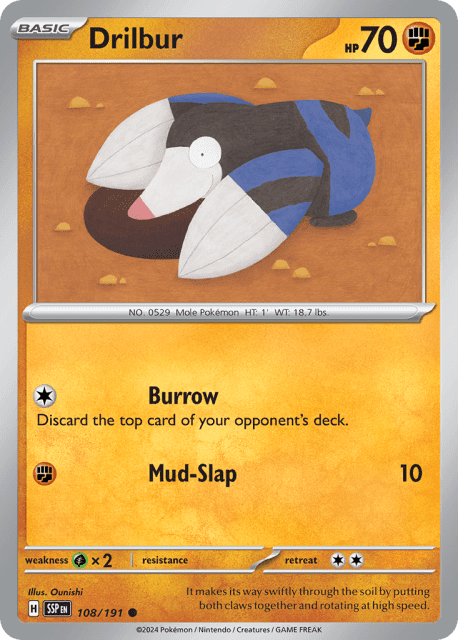 Drilbur (Reverse Holofoil) (108) — Surging Sparks