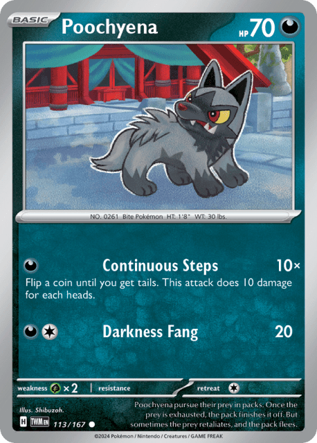 Poochyena (Reverse Holofoil) (113) — Twilight Masquerade