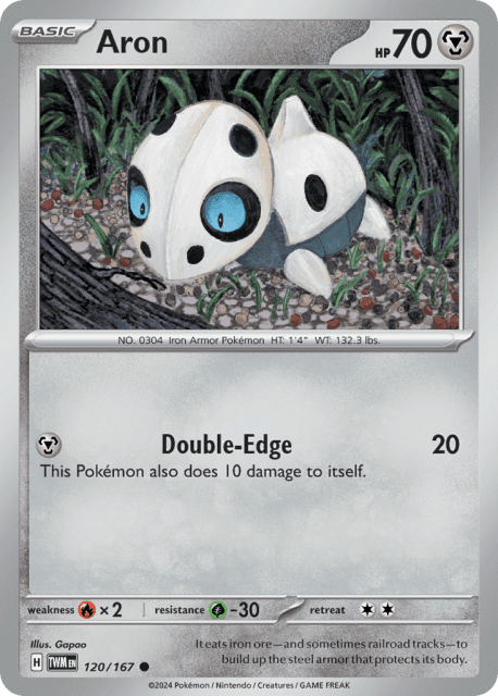 Aron (Reverse Holofoil) (120) — Twilight Masquerade