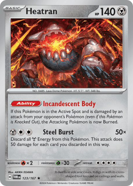 Heatran (Holofoil) (123) — Twilight Masquerade
