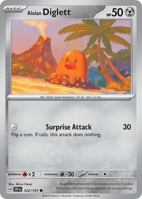 Alolan Diglett (Reverse Holofoil) (122) — Surging Sparks