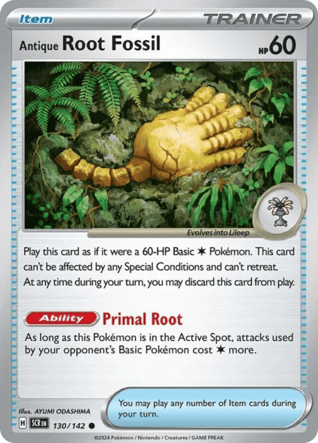 Antique Root Fossil (Reverse Holofoil) (130) — Stellar Crown