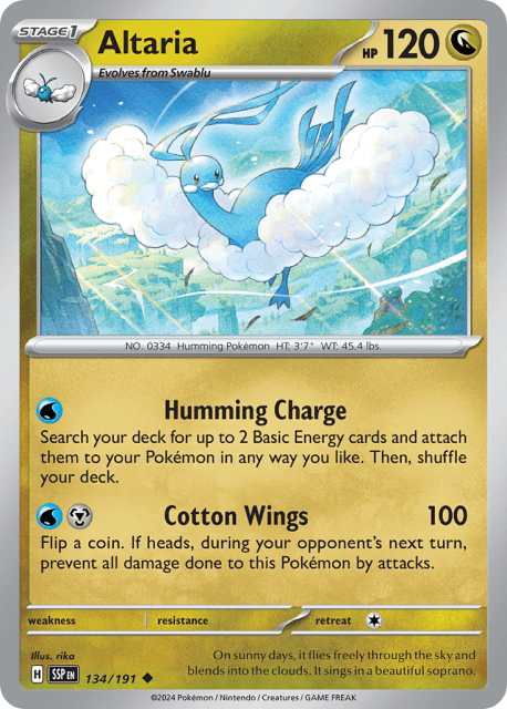 Altaria (Reverse Holofoil) (134) — Surging Sparks