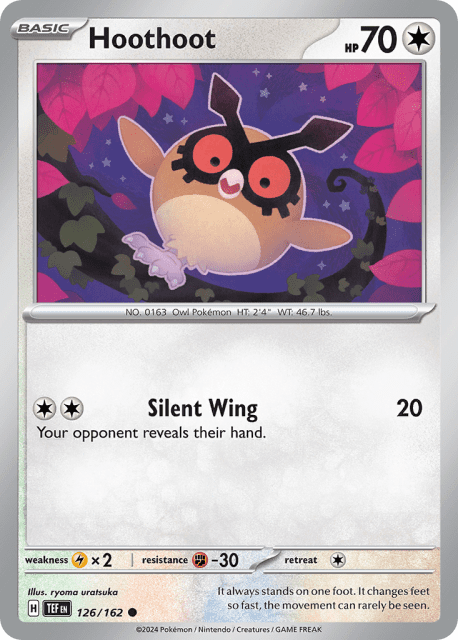 Hoothoot (Reverse Holofoil) (126) — Temporal Forces