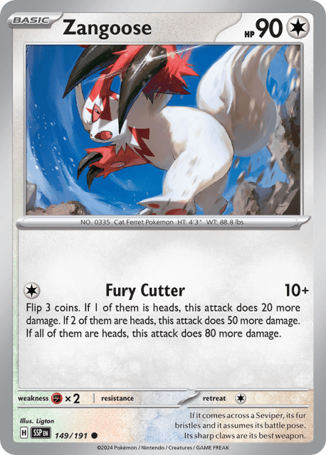 Zangoose (Reverse Holofoil) (149) — Surging Sparks