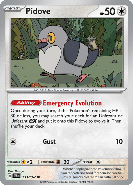Pidove (Reverse Holofoil) (133) — Temporal Forces