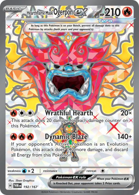 Hearthflame Mask Ogerpon ex (Holofoil) (192) — Twilight Masquerade