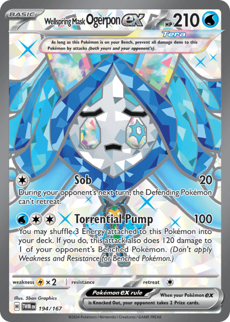 Wellspring Mask Ogerpon ex (Holofoil) (194) — Twilight Masquerade
