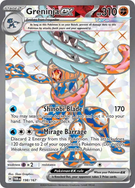 Greninja ex (Holofoil) (198) — Twilight Masquerade