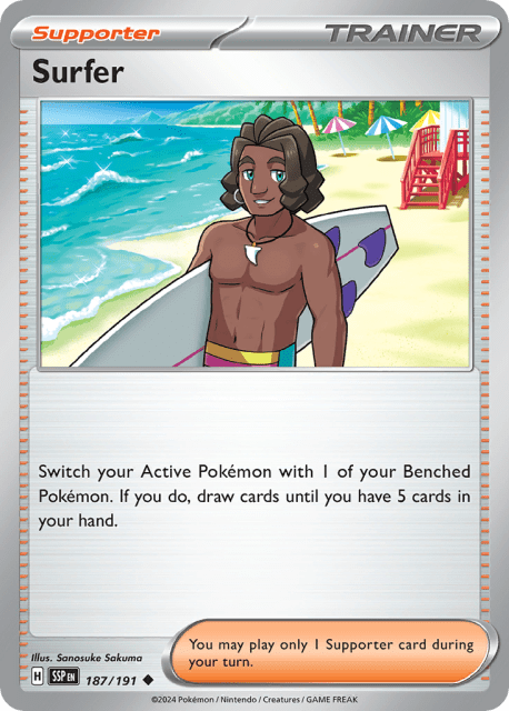 Surfer (Reverse Holofoil) (187) — Surging Sparks