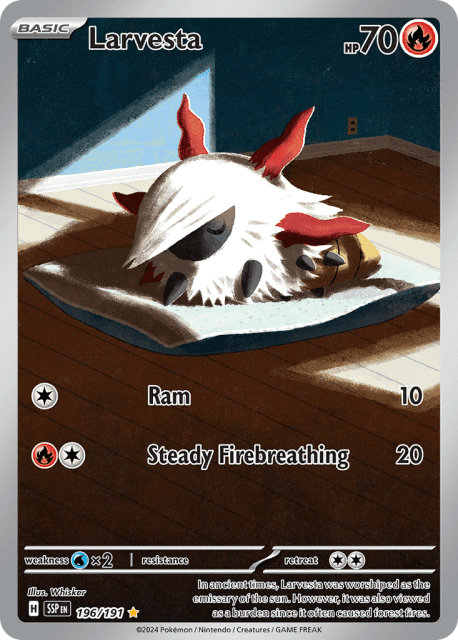 Larvesta (Holofoil) (196) — Surging Sparks