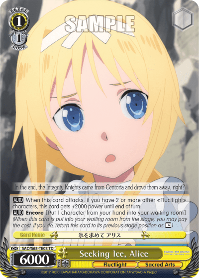 Seeking Ice, Alice — [TD] Sword Art Online -Alicization-