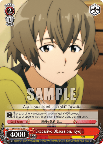 Excessive Obsession, Kyoji — Sword Art Online Re: Edit